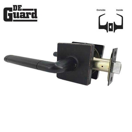Deguard Contemporary Leverset - Square Rose Square Handle - Oil Rubbed Bronze - PASSAGE DCLP06-ORB